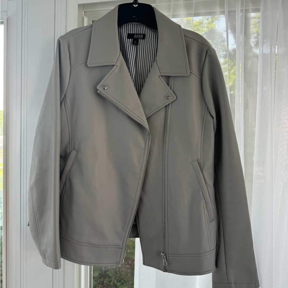 Gray faux leather jacket